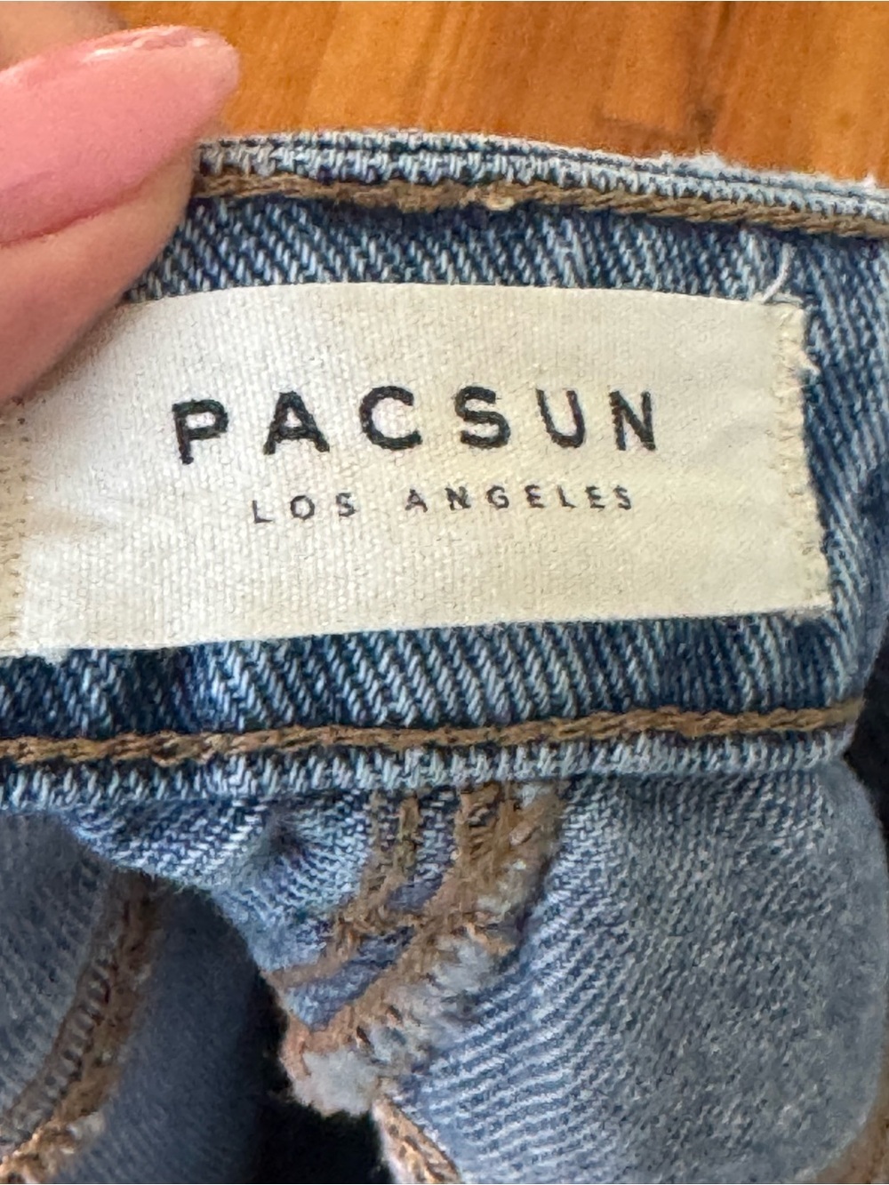 Pacsun Denim Embroidered Frayed Hem Women's Shorts - Blue Size 30 - Picture 4 of 4